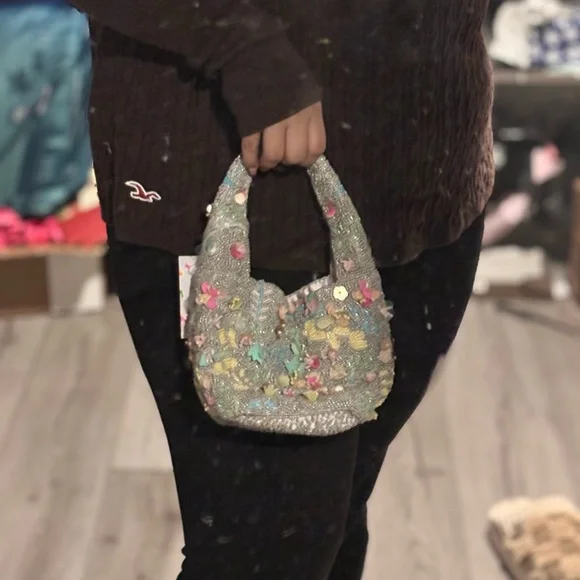 Floral Beaded Women's Bag - Picture 5 of 6